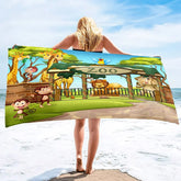 serviette de plage dessin animé zoo 9
