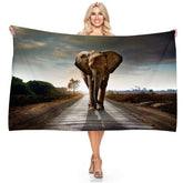 serviette de plage éléphant safari