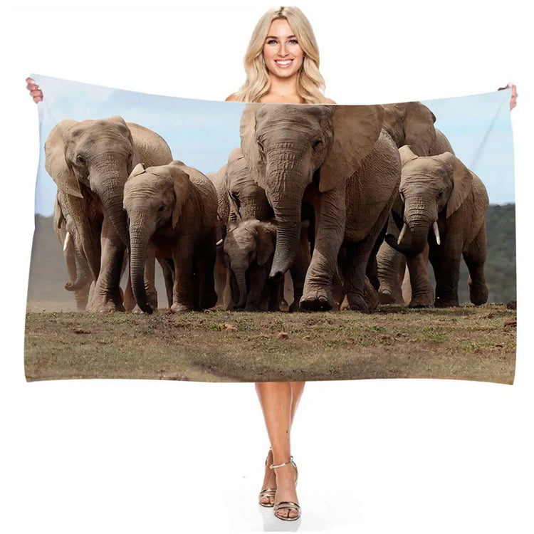 serviette de plage éléphant safari 10
