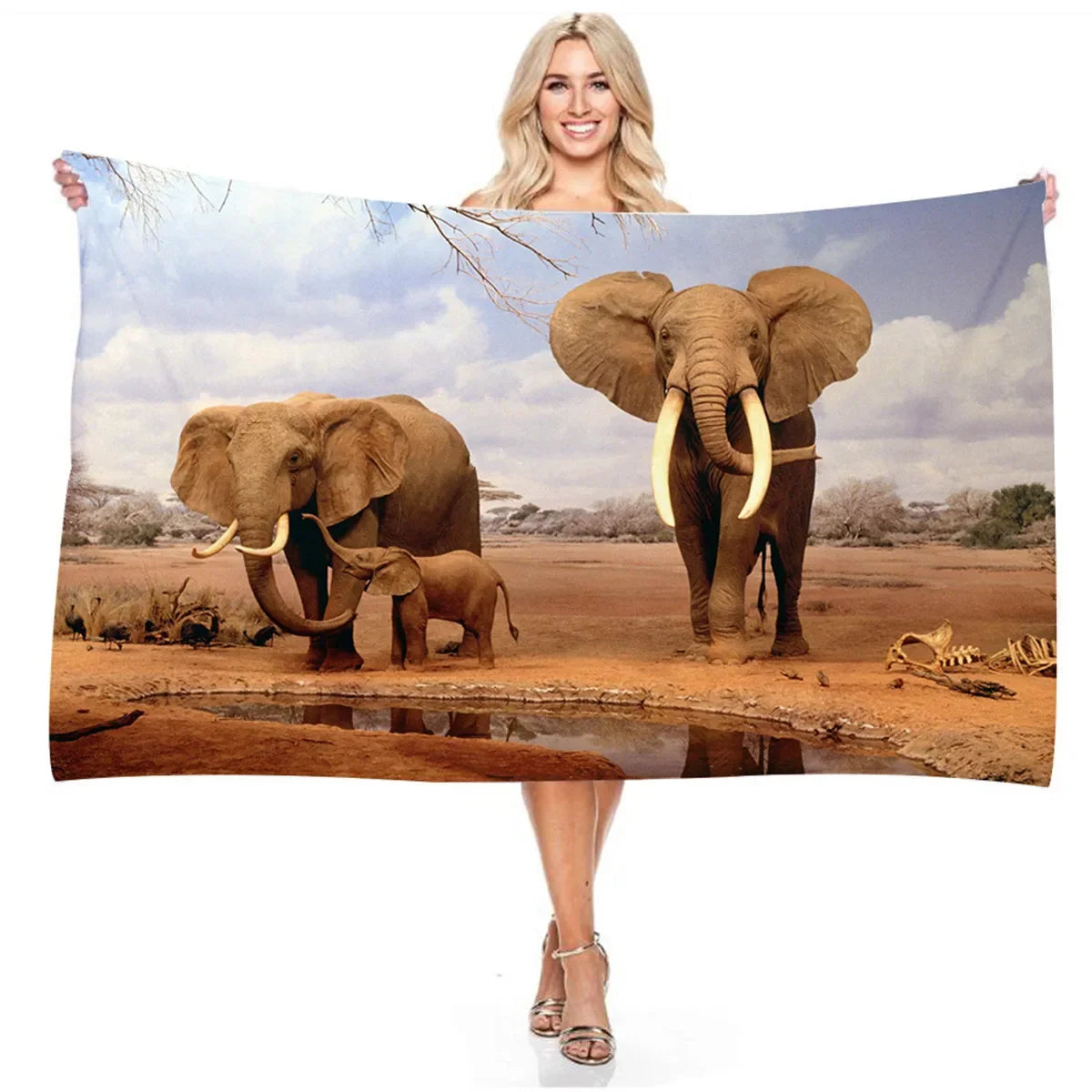 serviette de plage éléphant safari 2