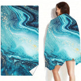 serviette de plage turquoise 2